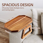 Premium Acacia Wood Sofa Arm Tray (Classic)
