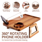 Premium Acacia Wood Sofa Arm Tray (Deluxe)