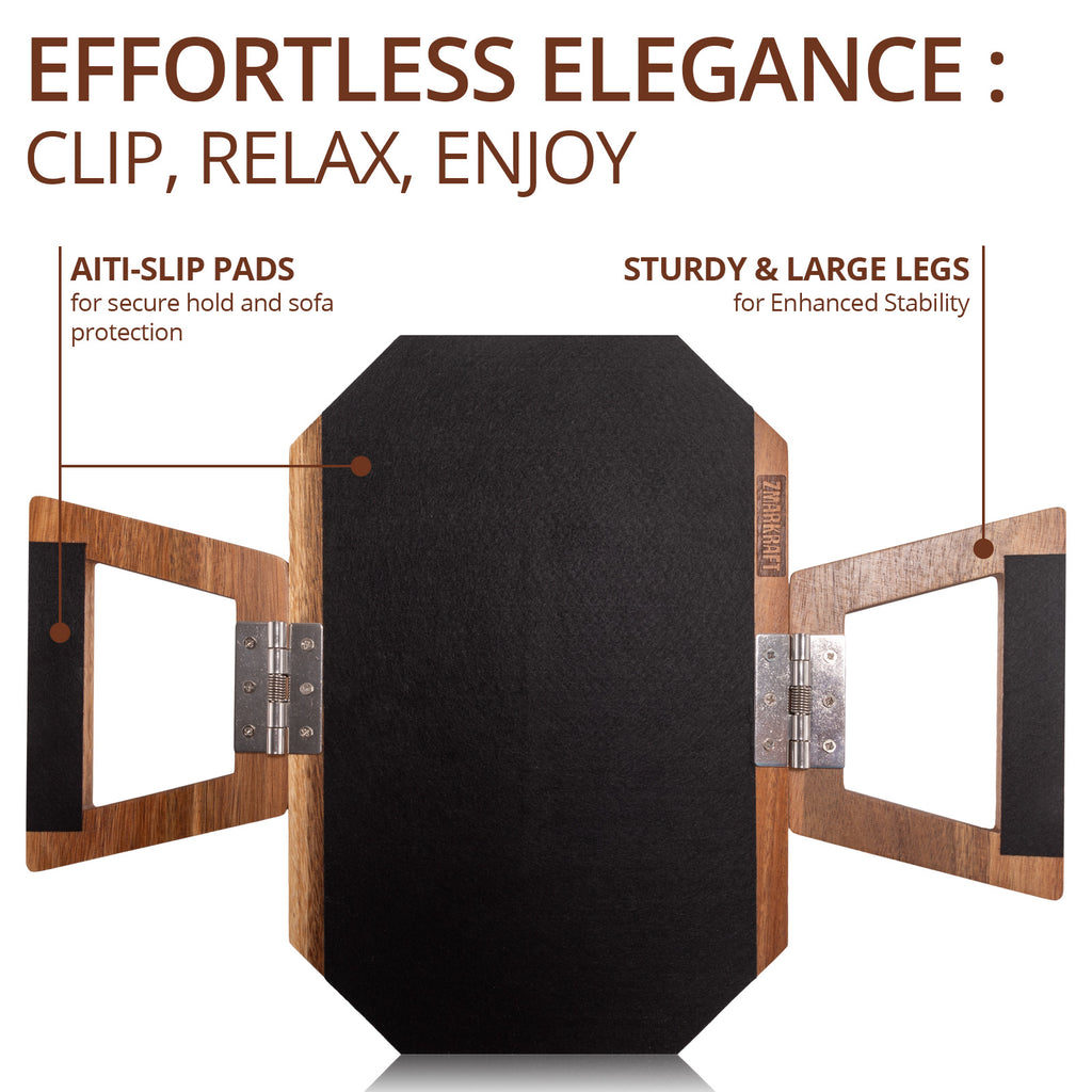 Premium Acacia Wood Sofa Arm Tray (Classic)