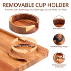 Premium Acacia Wood Sofa Arm Tray (Deluxe)