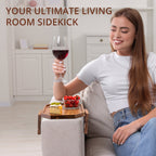 Premium Acacia Wood Sofa Arm Tray (Classic)