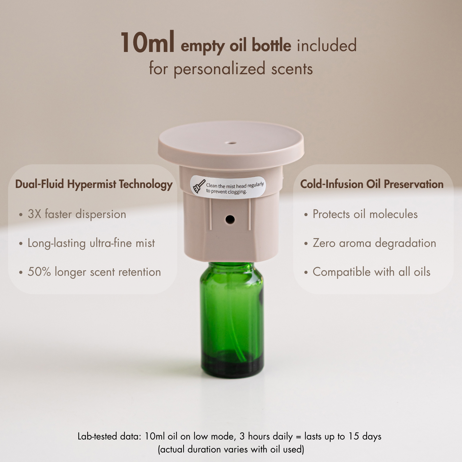 Waterless Essential Oil Diffuser with Solid Wood Cover