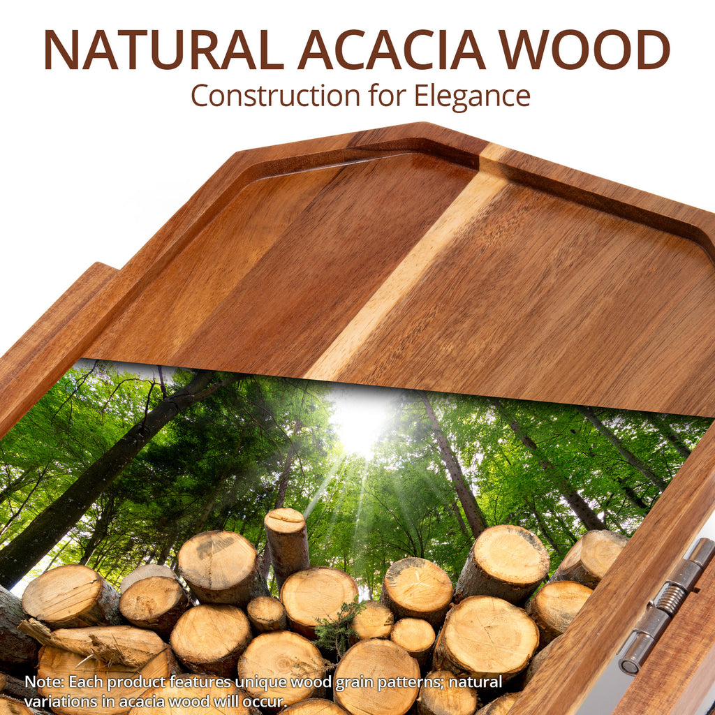Premium Acacia Wood Sofa Arm Tray (Classic)