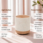 Essential Oil Diffuser with Fabric Cover and Night Lamp (Light Brown)