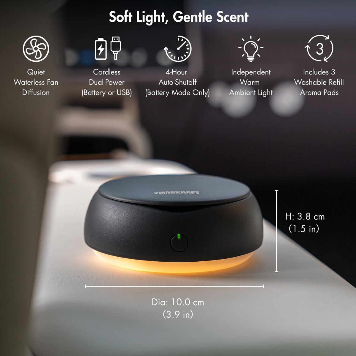 Mini Aroma Diffuser with LED Lights for Cars and Small Space