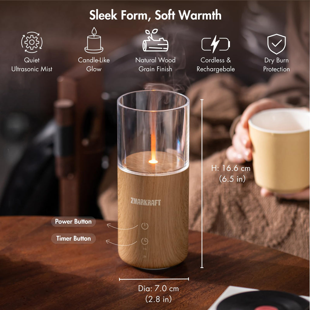 Quiet Small Essential Oil Diffuser with Soft Glow Night Lamp
