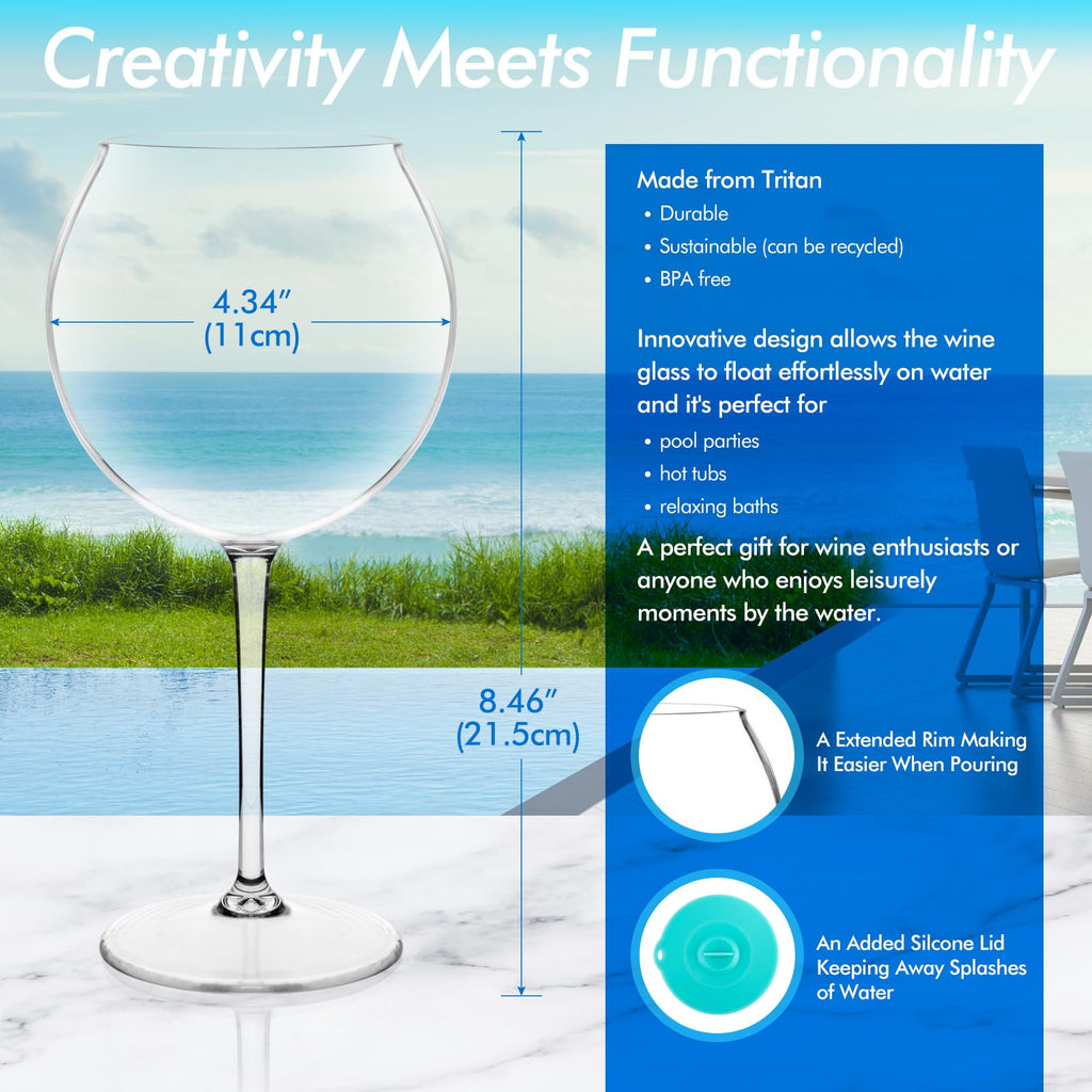 Floating Wine Glasses with Cup Lids