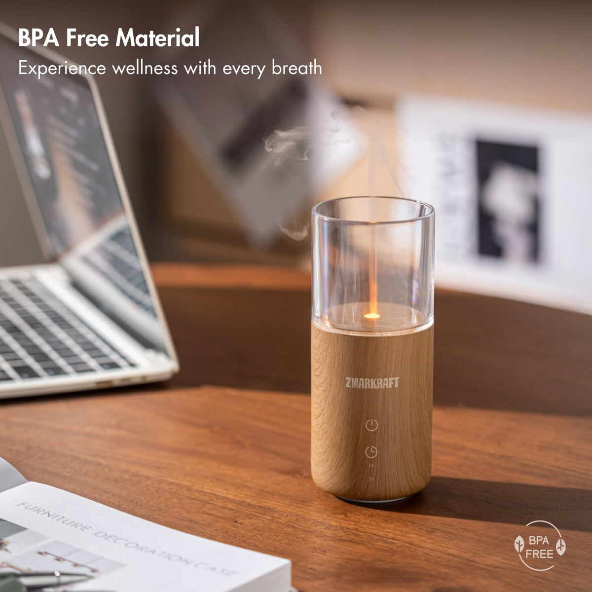 Quiet Small Essential Oil Diffuser with Soft Glow Night Lamp