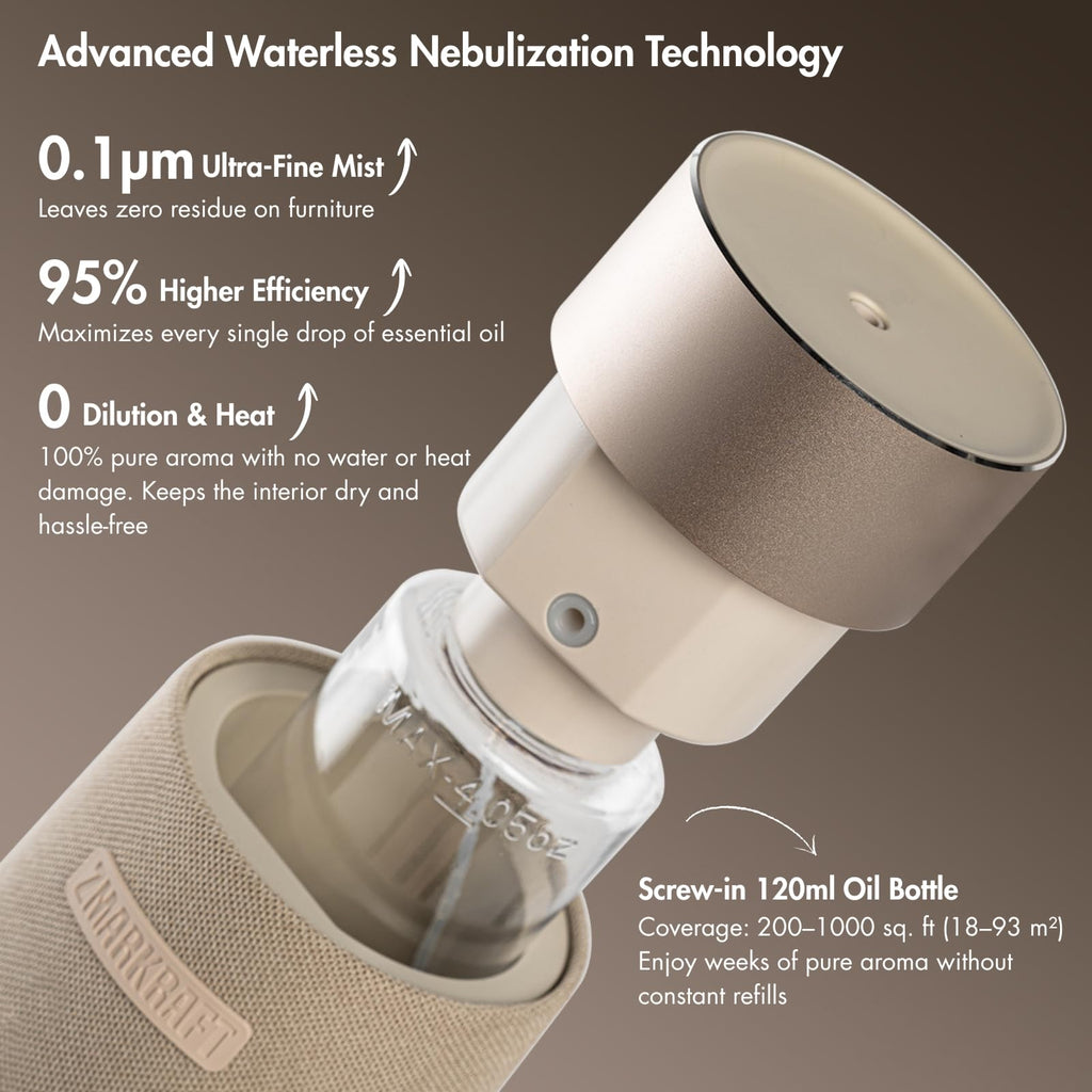 Waterless Essential Oil Diffuser with Integrated Speaker