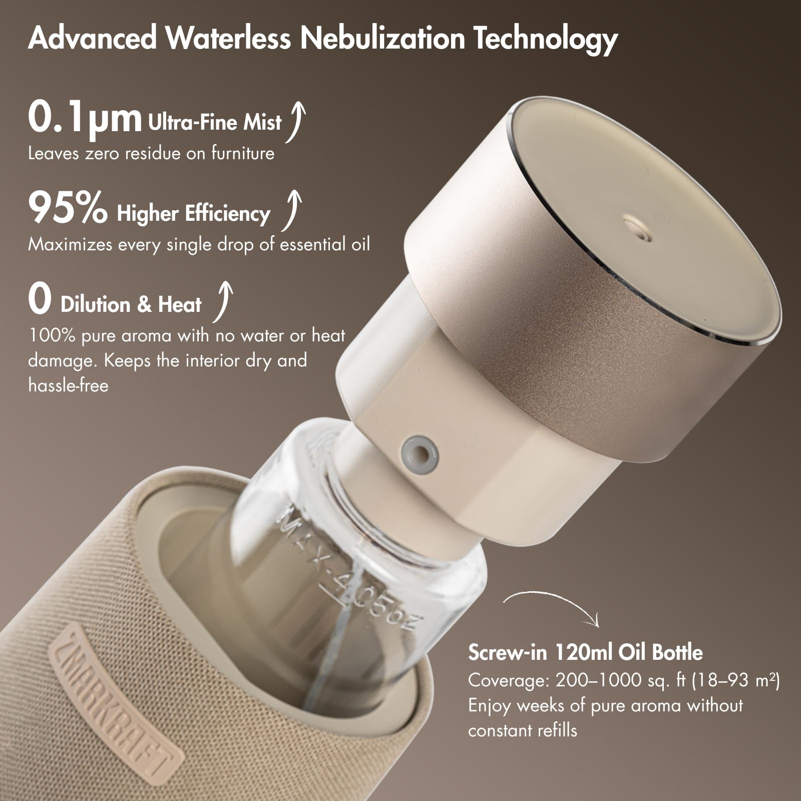 Waterless Essential Oil Diffuser with Integrated Speaker