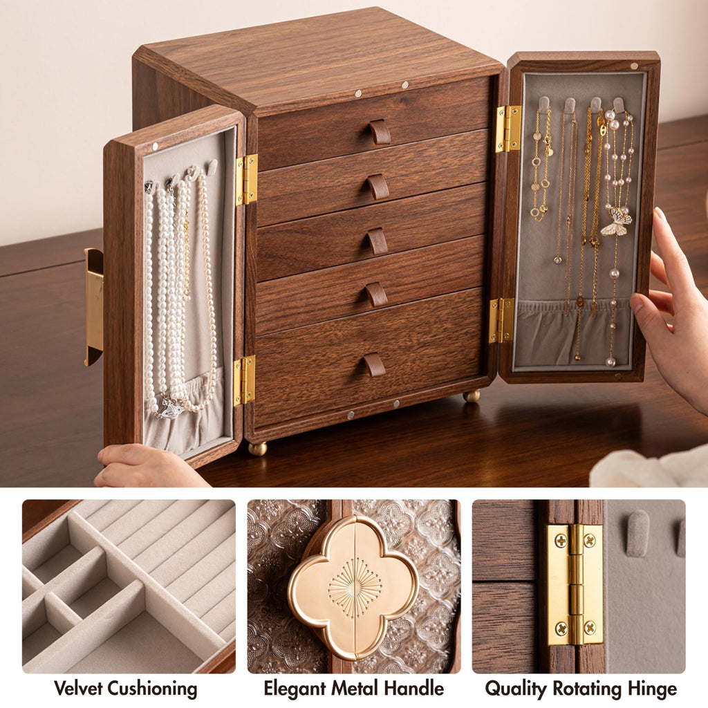 Black Walnut Wooden Jewelry Box