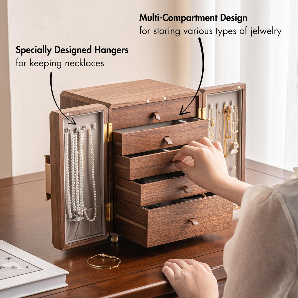 Black Walnut Wooden Jewelry Box