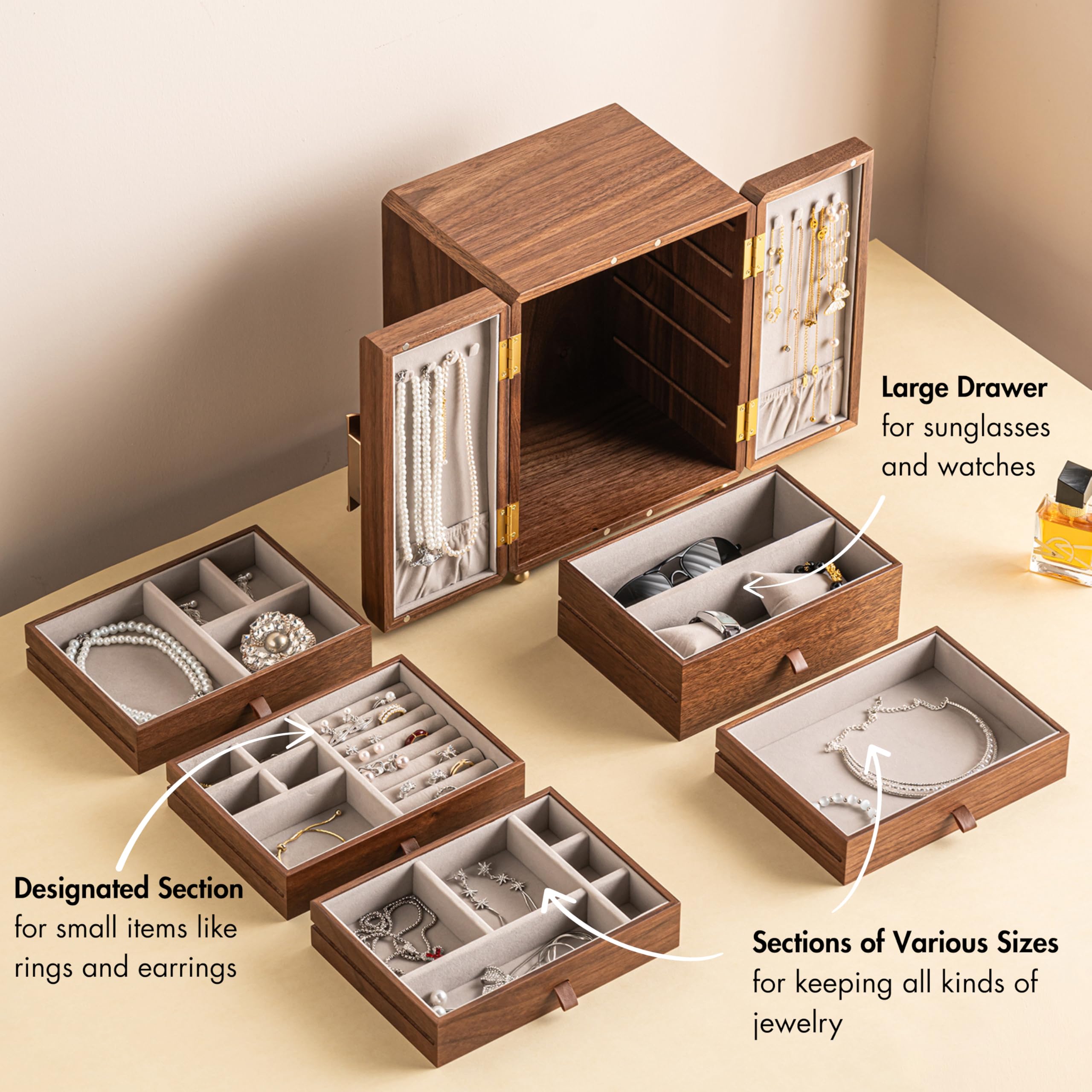 Black Walnut Wooden Jewelry Box