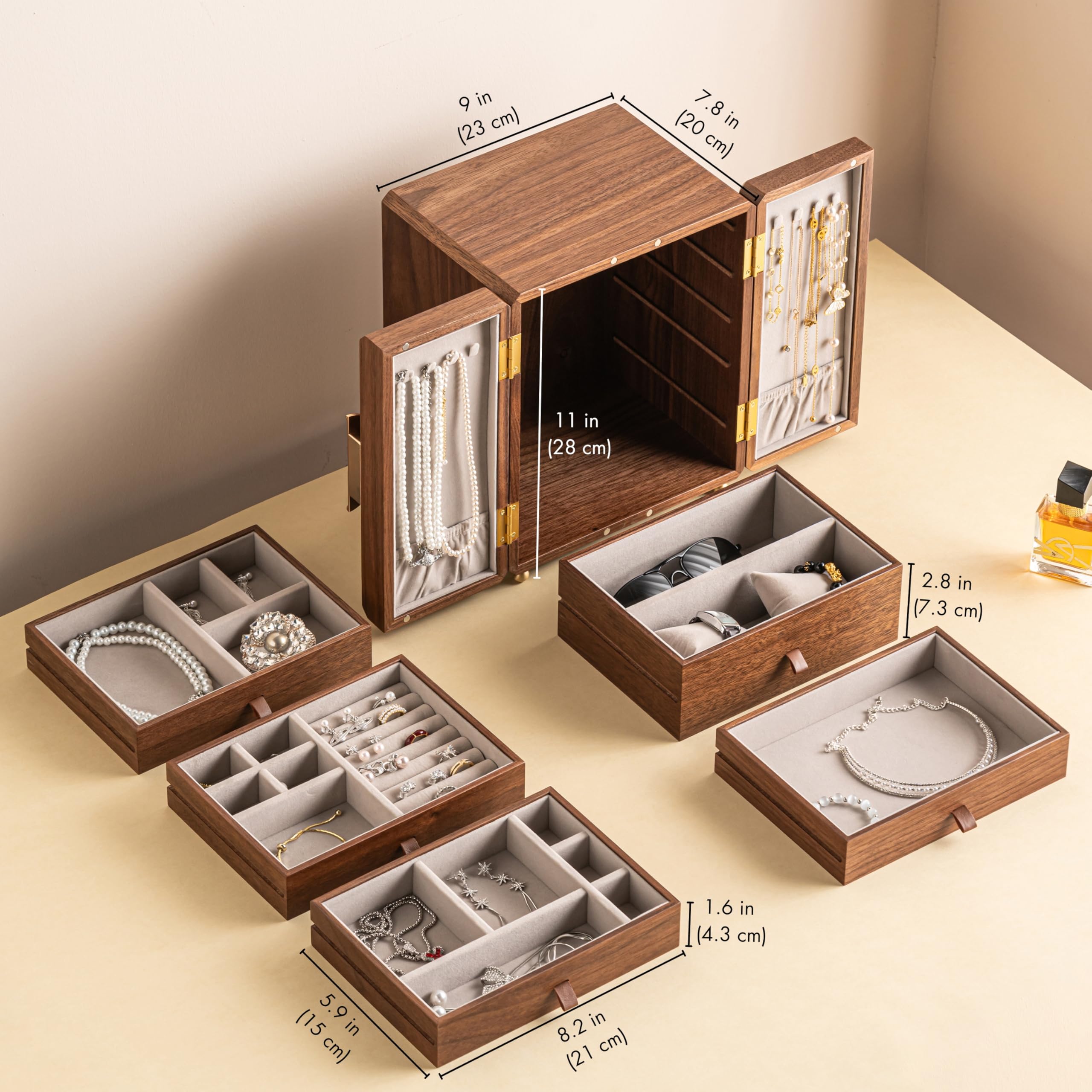 Black Walnut Wooden Jewelry Box